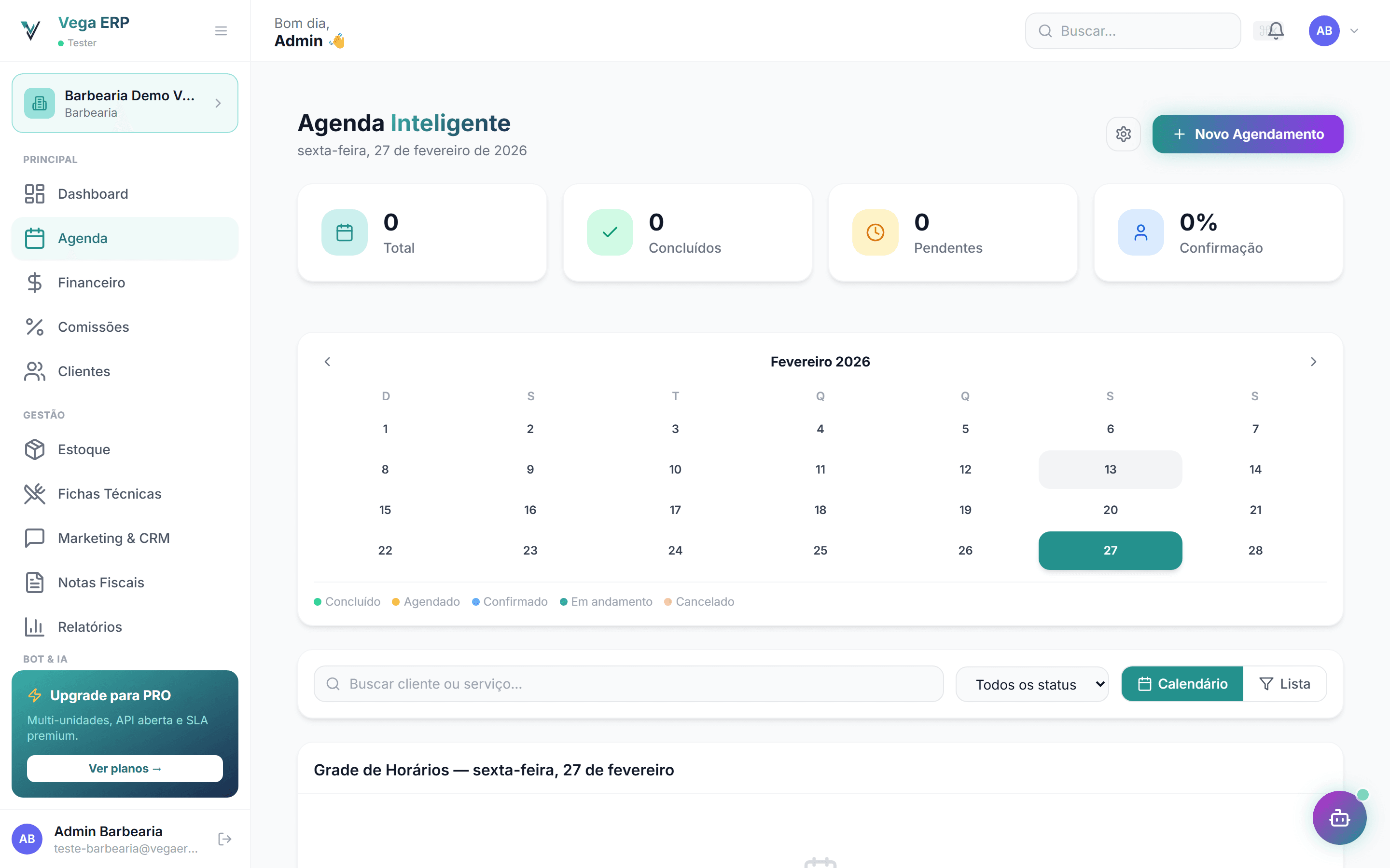Agenda inteligente para barbearias no VegaERP